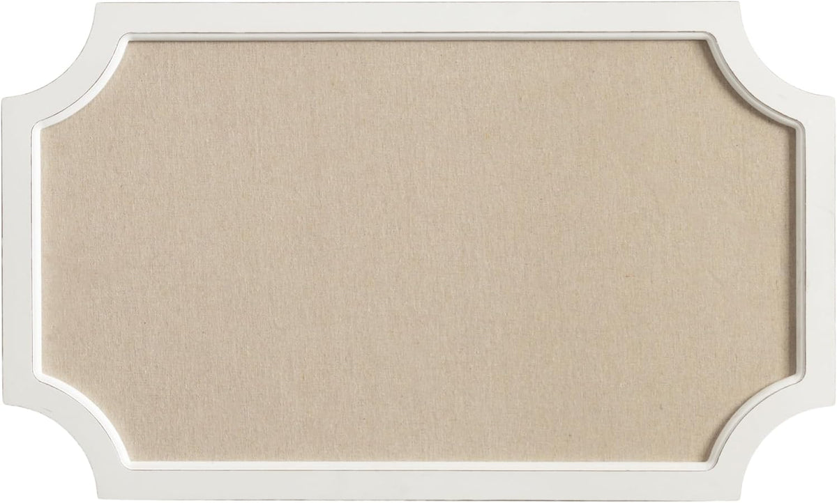 Hogan Framed Scalloped Decorative Wall Pinboard; White; 18 x 30; Rustic Moder...