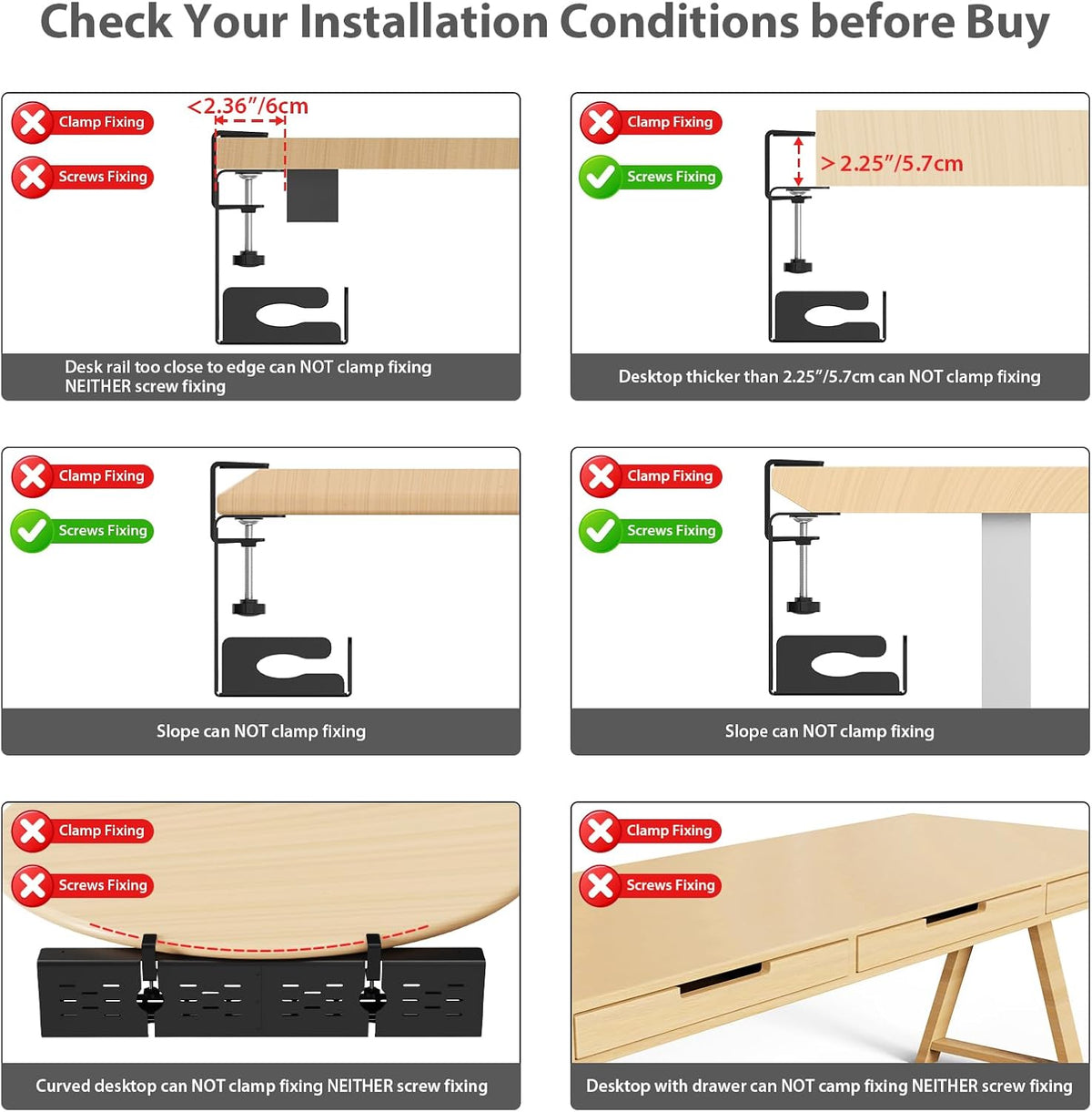 Univivi Under Desk Cable Management Tray, Cable Management, 32 inch, Black