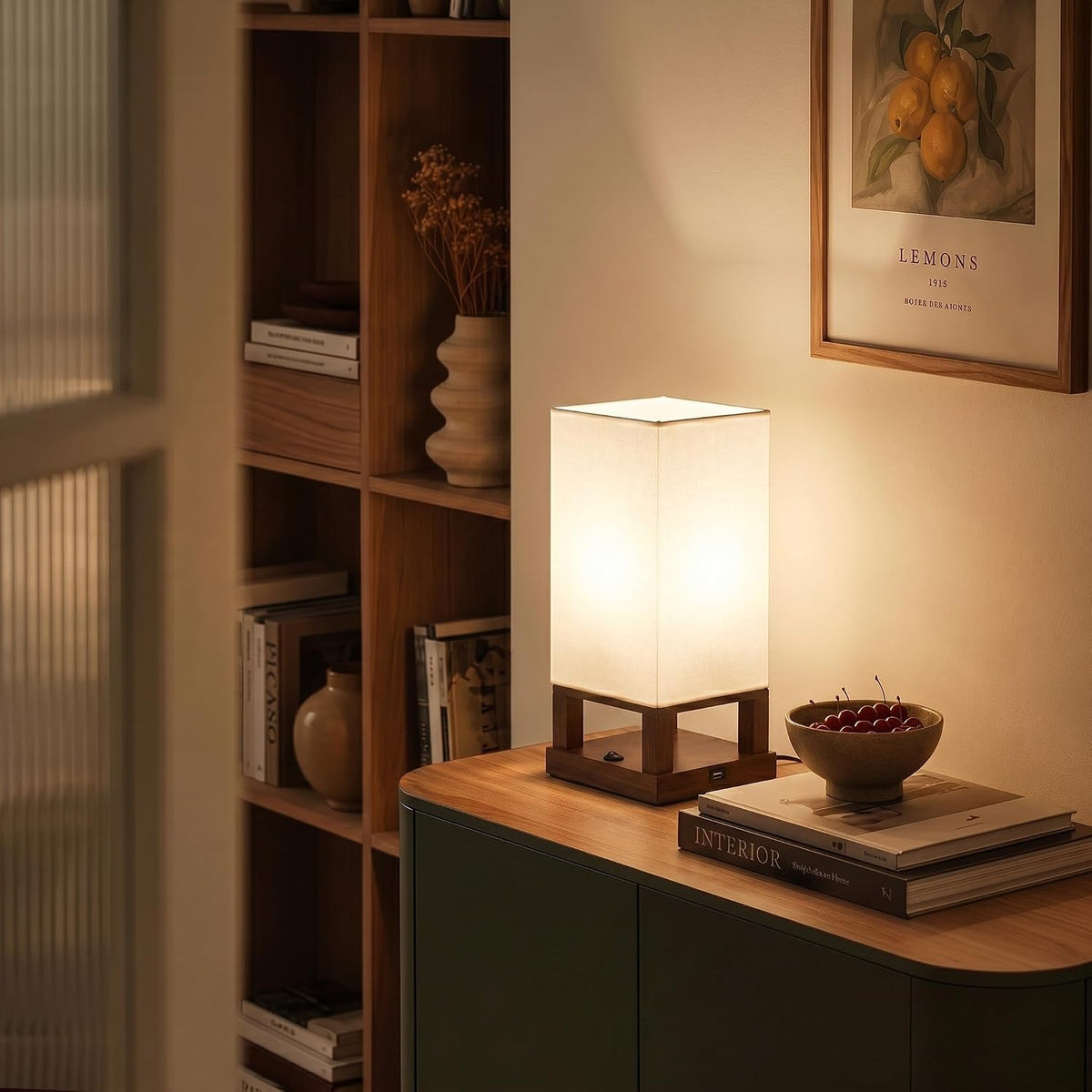 Brightech Maxwell Bedside Lamp with USB Port – Compact Table Lamp for Bedroom...