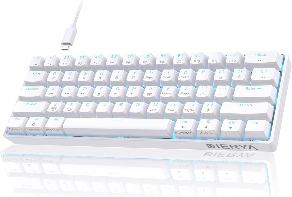 DIERYA 60% Mechanical Keyboard, DK61se Wired Gaming Keyboard with Brown Switc...
