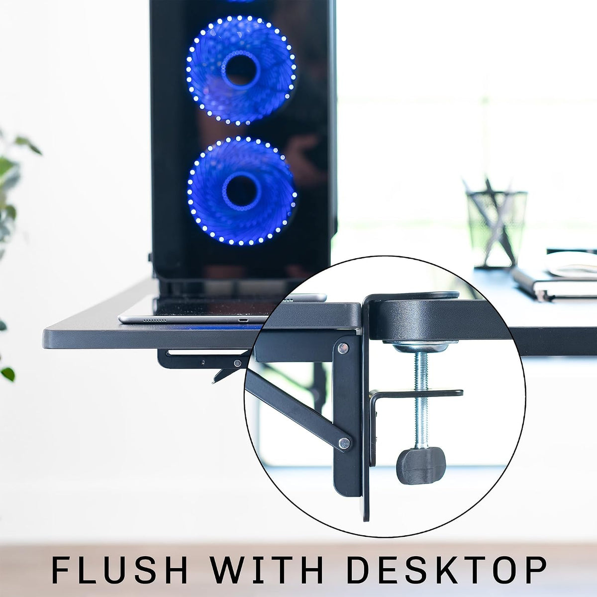 VIVO Black Clamp-on 36 x 12 in Desk Extender, DESK-EXT36