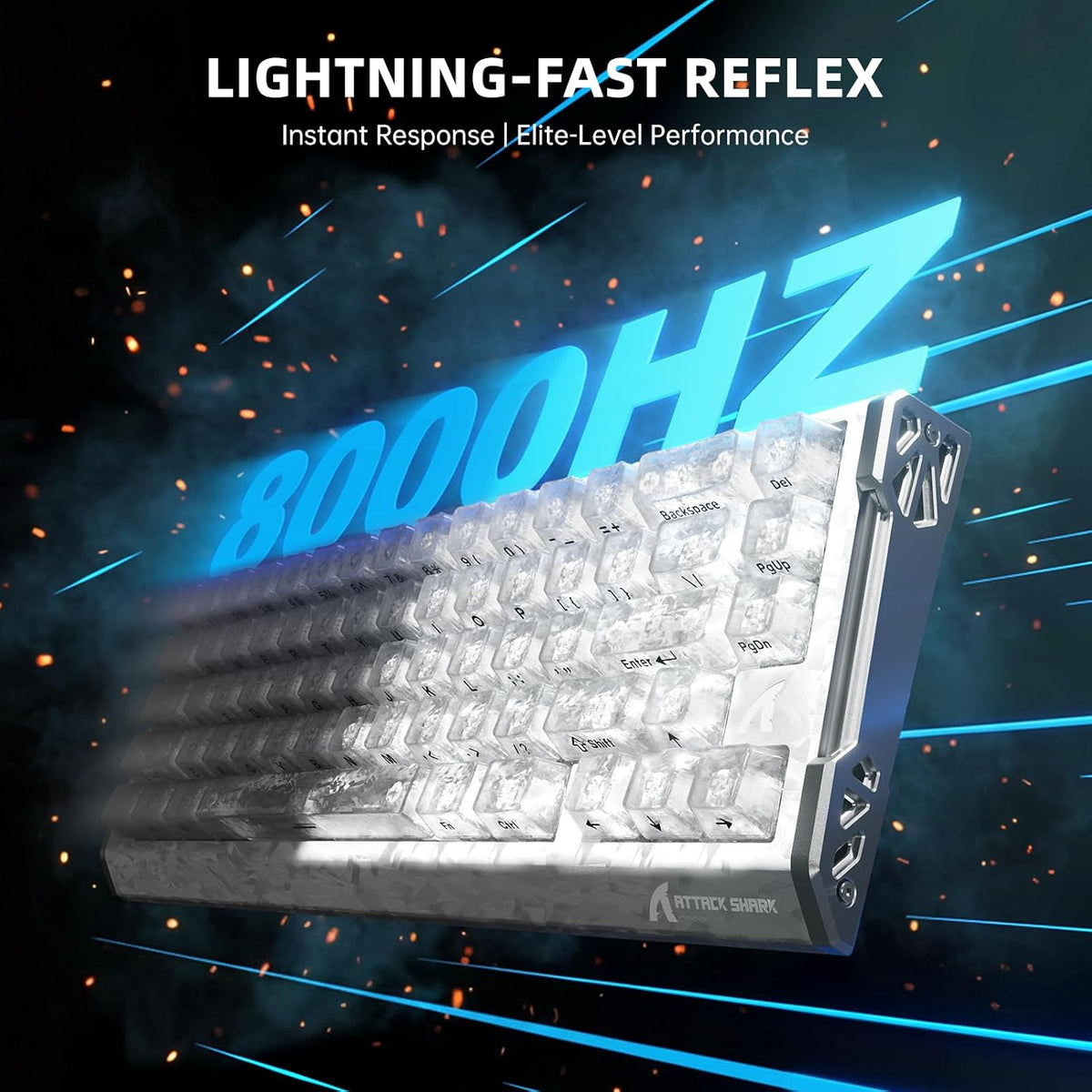 ATTACK SHARK R68 HE 60% Wired RT 8K Mechanical RGB TKL Gaming Keyboard-Ice