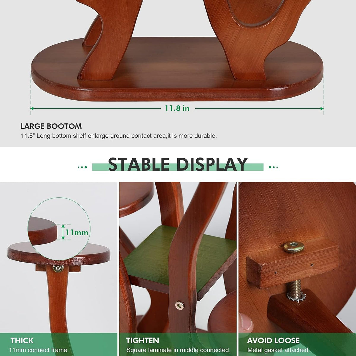 9 Tier Bamboo Plant Stand Indoor, Windowsill Small Succulent Shelf