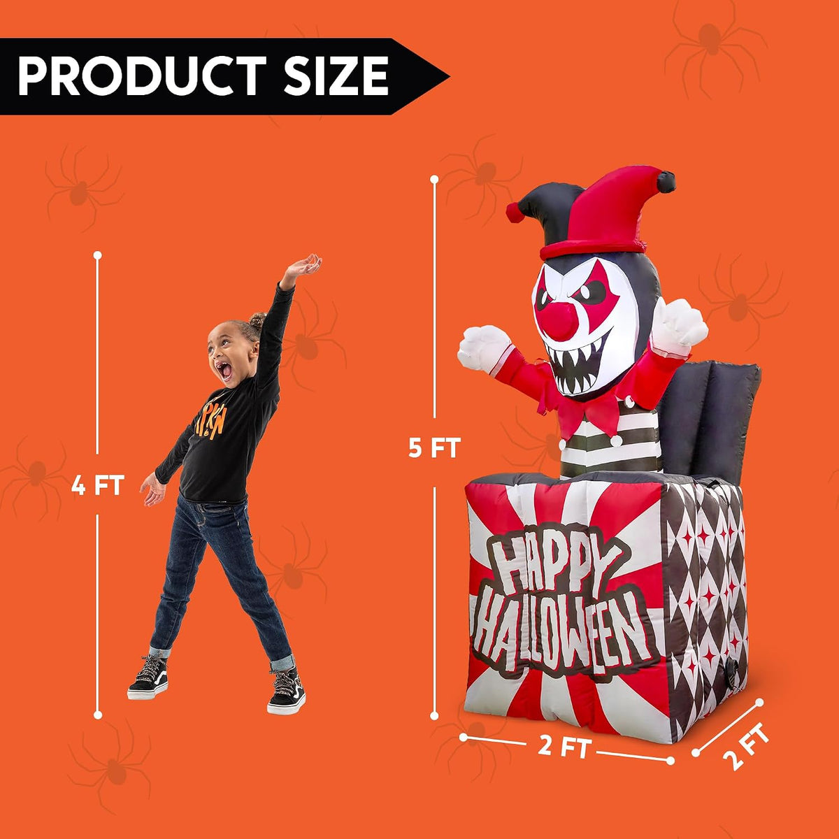 Joiedomi 5 Ft Halloween Inflatables Animated Clown Decorations Outdoor, Hallo...