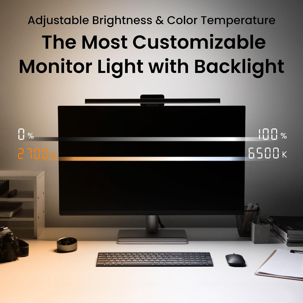 BenQ ScreenBar Halo 2 LED Monitor Light Bar - Wireless Controller, Backlight,...