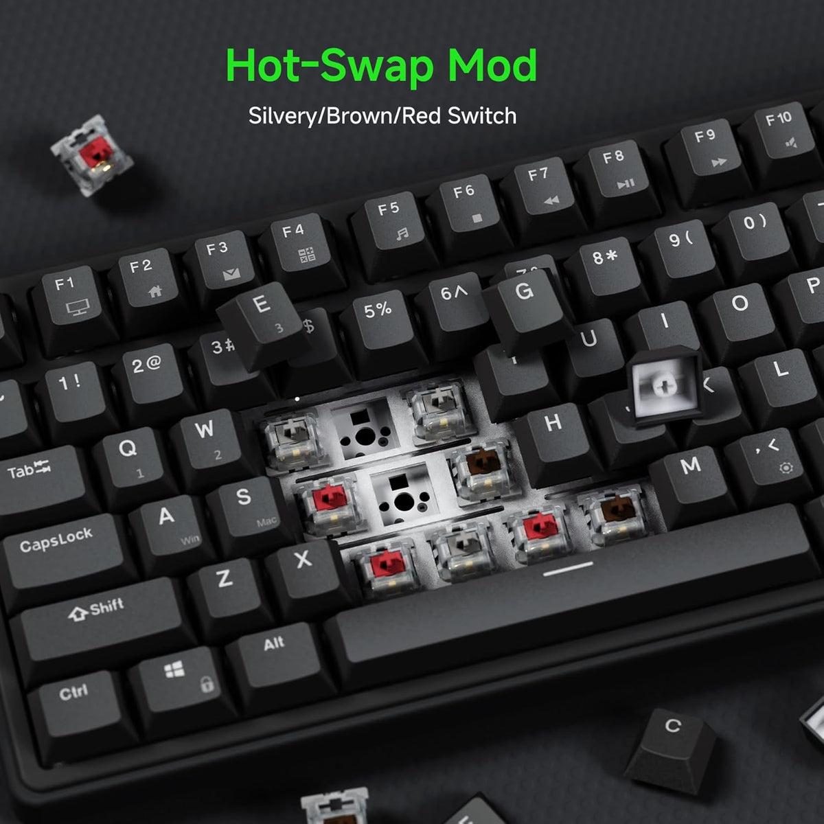RK ROYAL KLUDGE R75 Wired Mechanical Gaming Keyboard, 75% Hot-Swap Mechanical...
