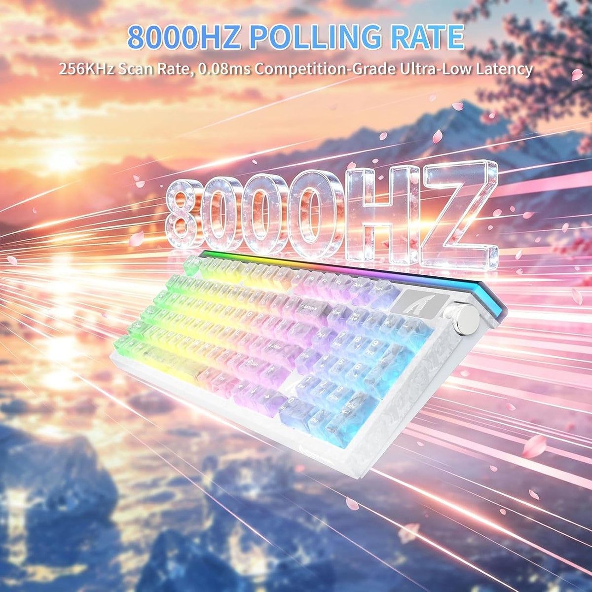 ATTACK SHARK R98 HE 8KHz Wired Hall Effect Gaming Keyboard,98% Layout,White