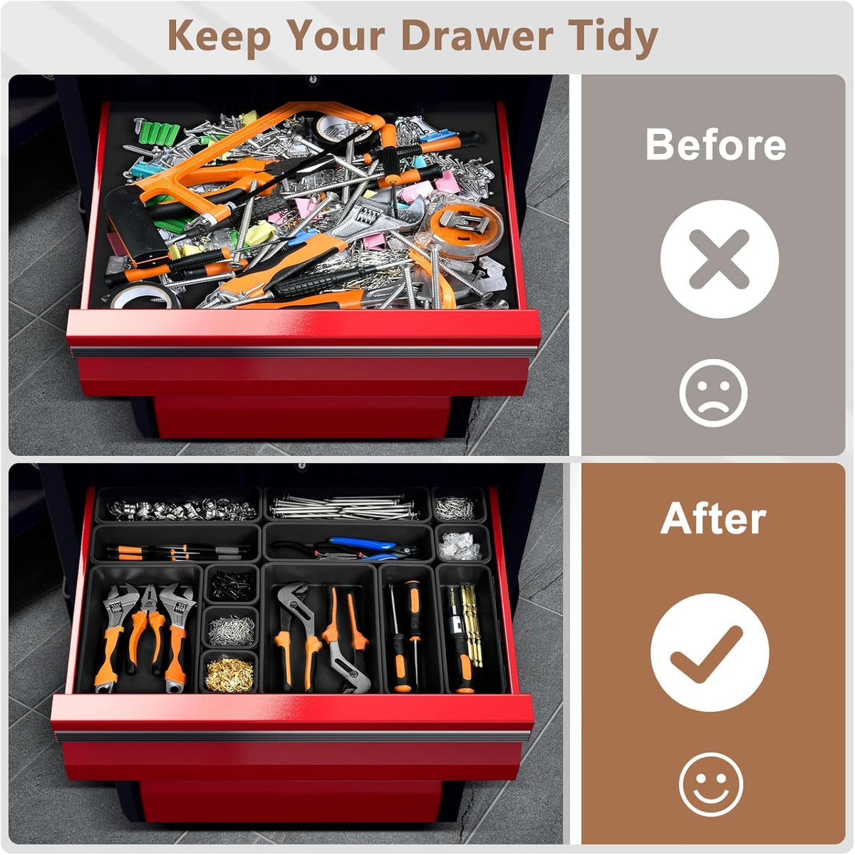 A-LuGei ใ๐ฒ ๐ฆ๐๐ญ๐ใ Tool Box Organizer Tray Set Drawer Organizer Divider