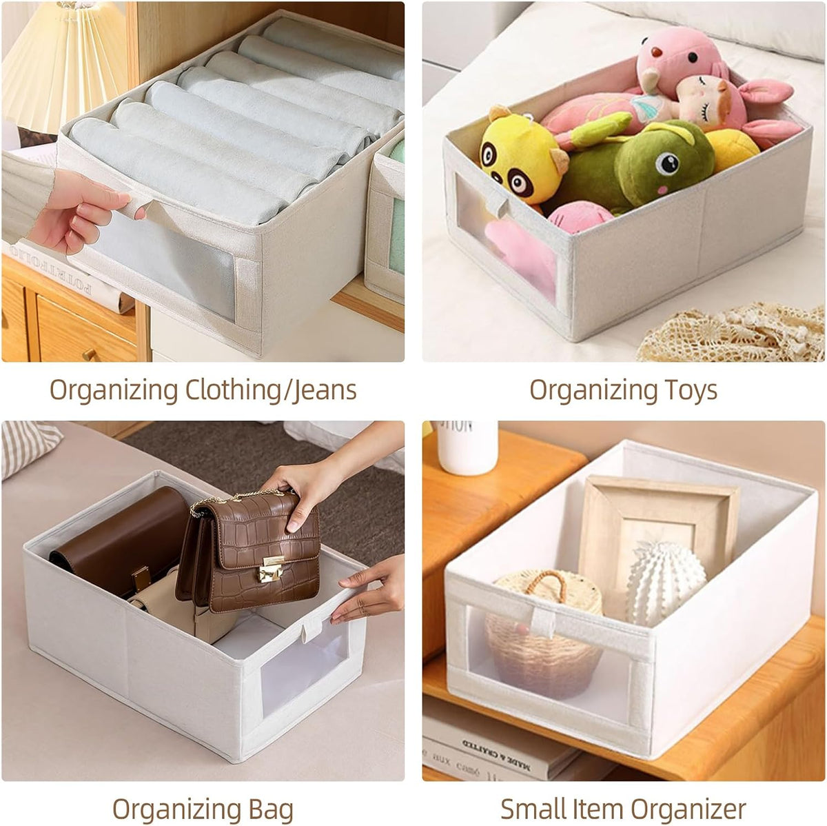 Linen Closet Organizers And Storage, 8 Pack Closet Storage Bins Linen Closet ...