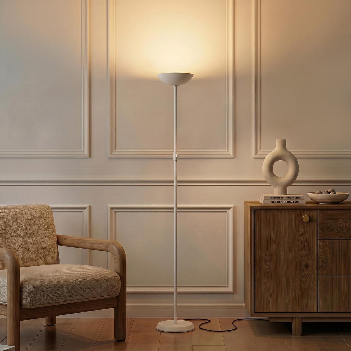 Brightech SkyLite LED Floor lamp, Torchiere Super Bright Floor Lamp for Livin...