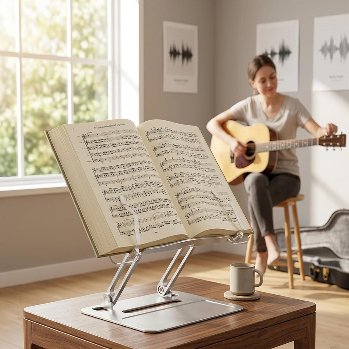 Book Holders for Reading Hands Free - Acrylic Book Stand for Reading, Ergonom...