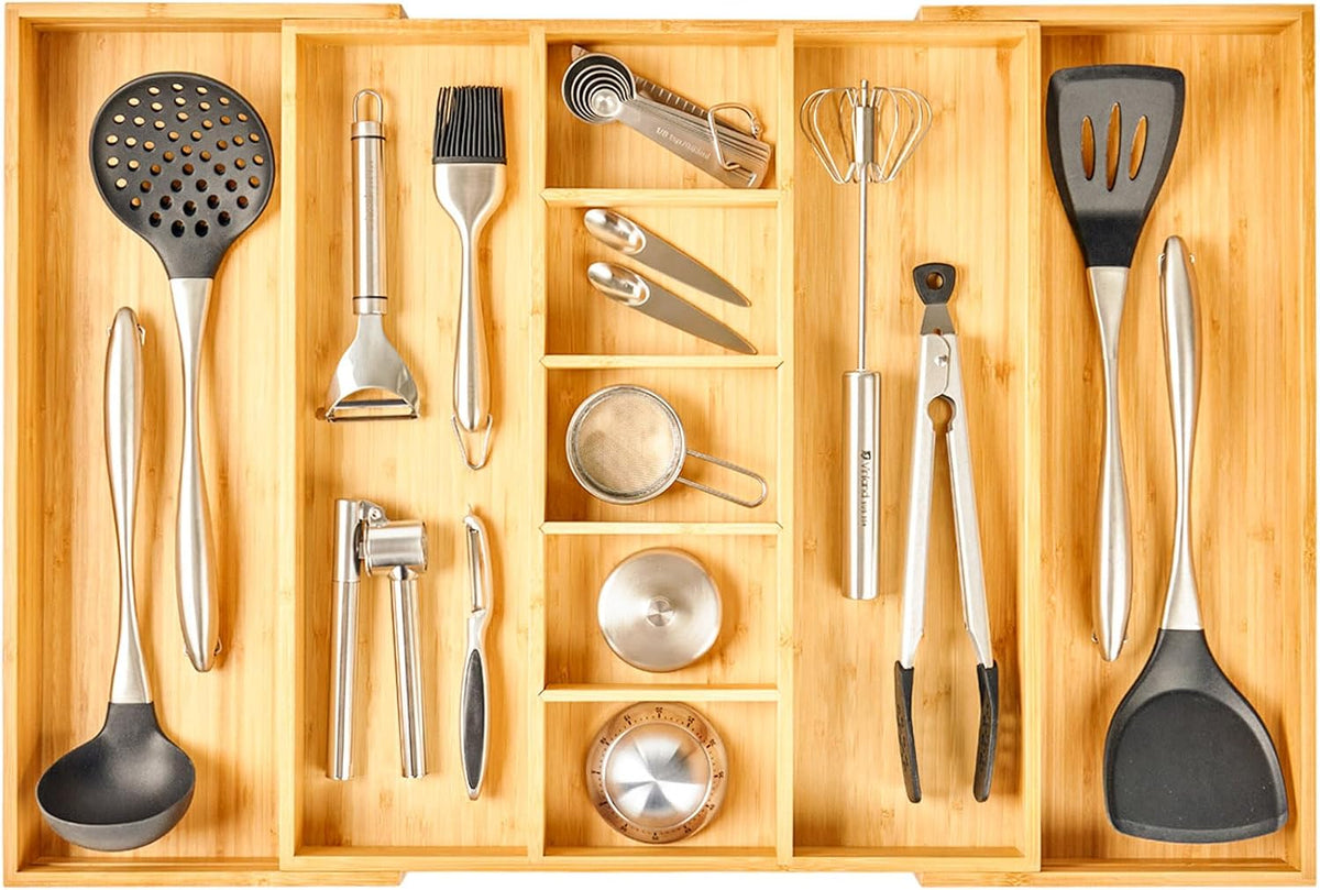 Umilife Extra Large Expandable Kitchen Drawer Organizer for Utensil and Junk,...