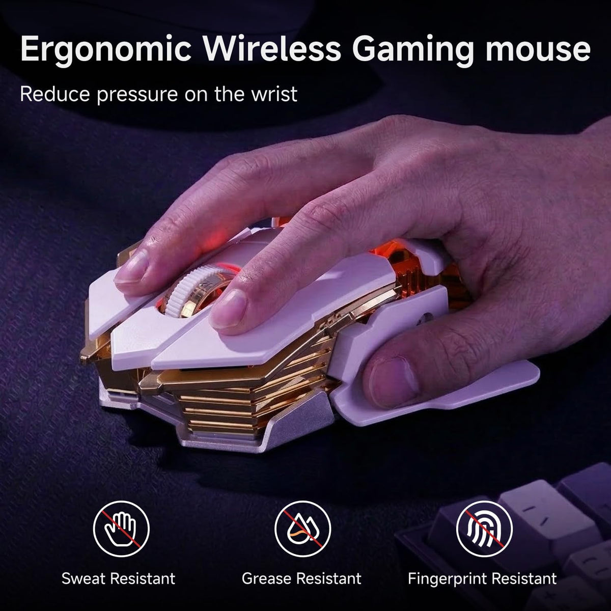 EWEADN G5 Tri-Mode Wireless Gaming Mouse, 12800 DPI Programmable Ergonomic Mo...