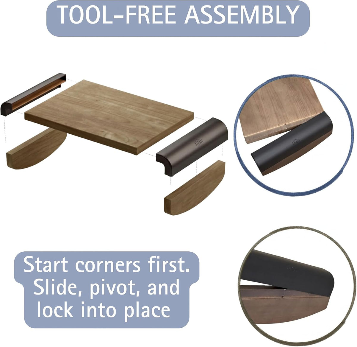 Tiel Ergonomic Wooden Foot Rest for Under Desk