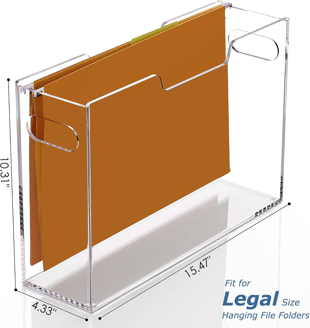 DINGHUO Acrylic Hanging File Organizer Box, Legal Size Clear File Storage Box...
