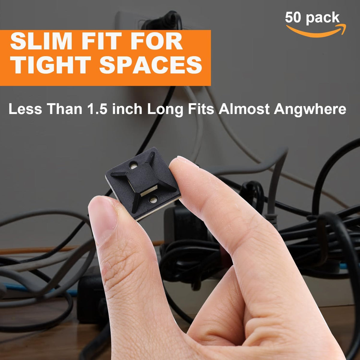 50 Pack 1.5 inch Zip Tie Adhesive Mounts Self Adhesive Cable Tie Base Holders...