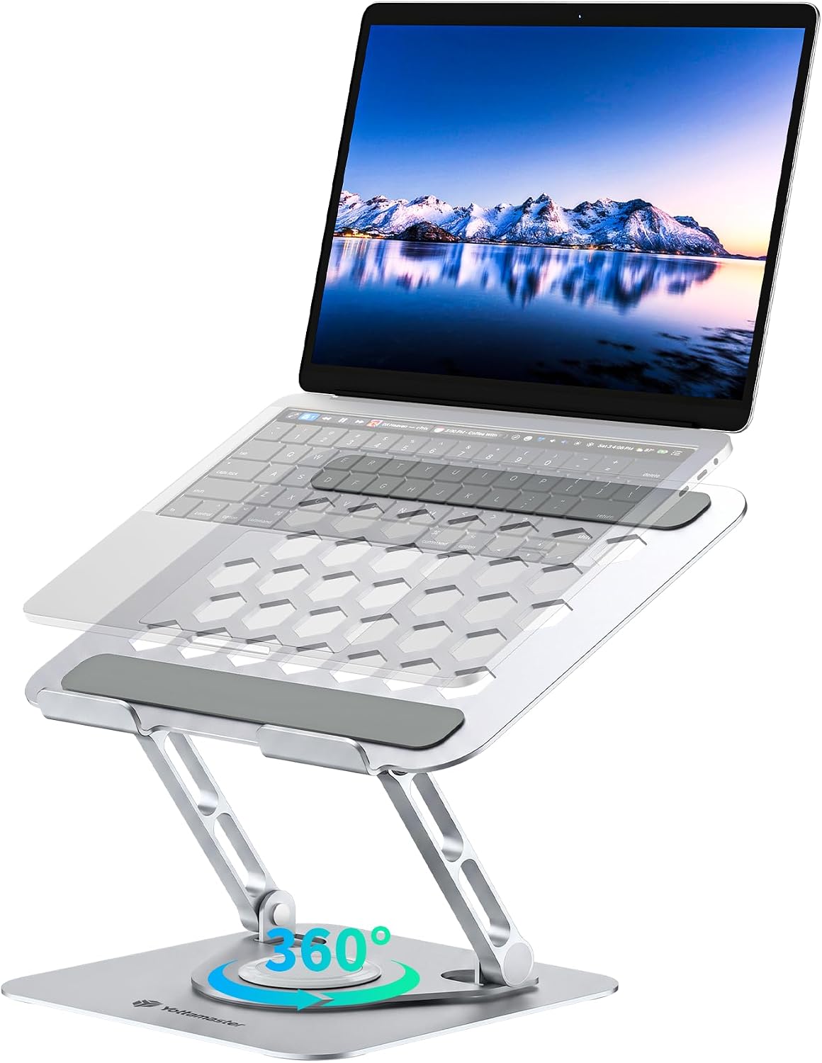 Yottamaster Adjustable Laptop Stand, 360° Rotating Aluminum Silver