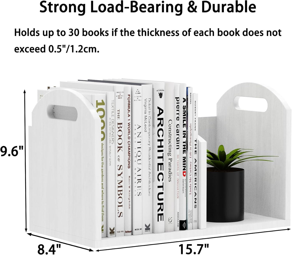 100% Solid Wood Adjustable Desktop Bookshelf, Retro Tabletop Book Shelf File ...