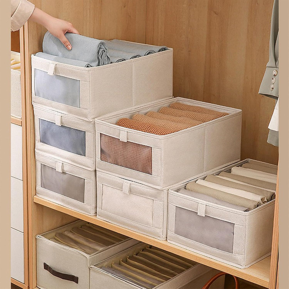 Linen Closet Organizers And Storage, 8 Pack Closet Storage Bins Linen Closet ...