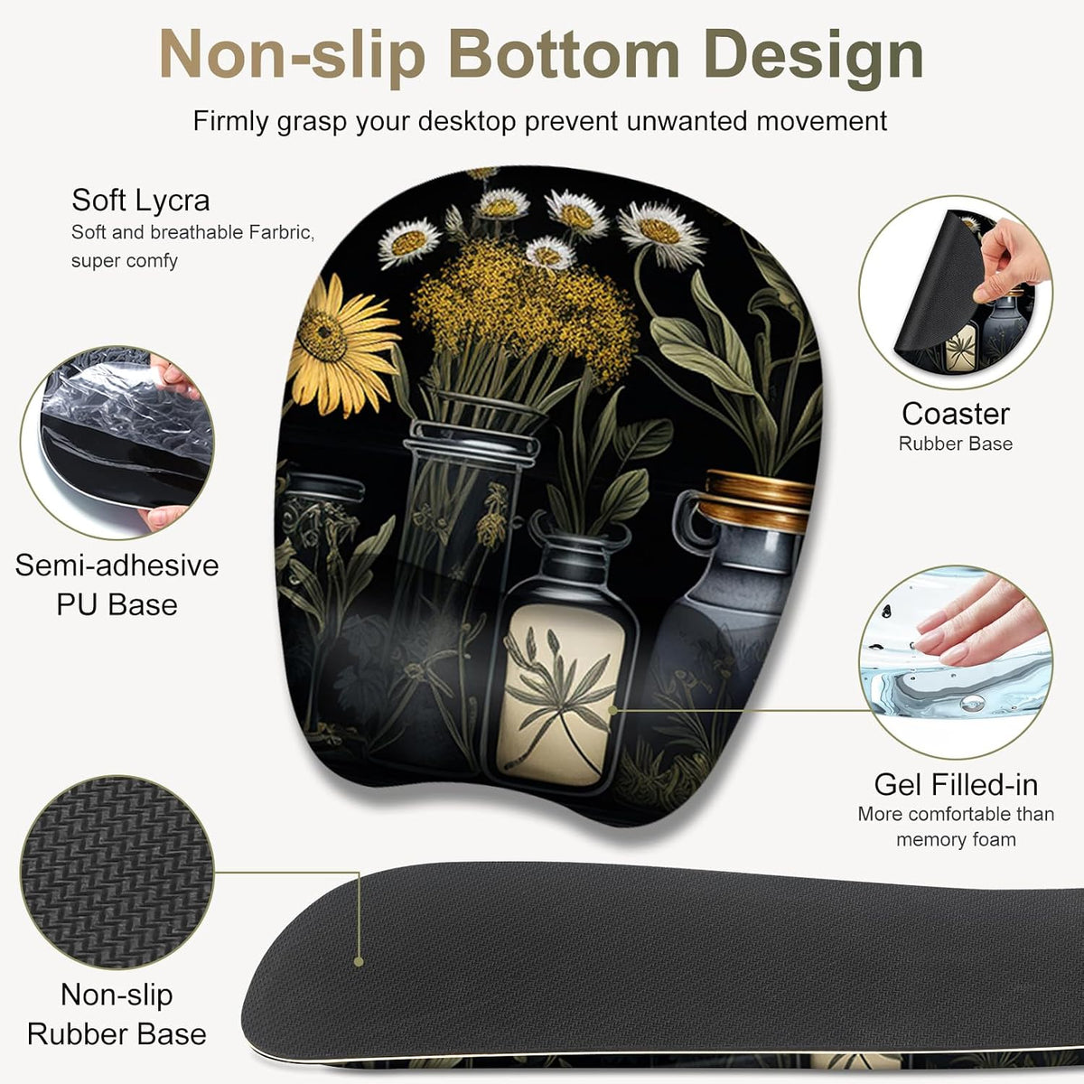Large Mouse Pad with Wrist Support 4 in1 Set, XXL Big Game Mousepad + Keyboar...