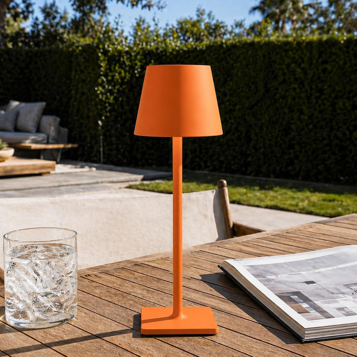 Yogaret Orange Cordless Table Lamp Set of 2-3 Way and Stepless Dimmable - for...