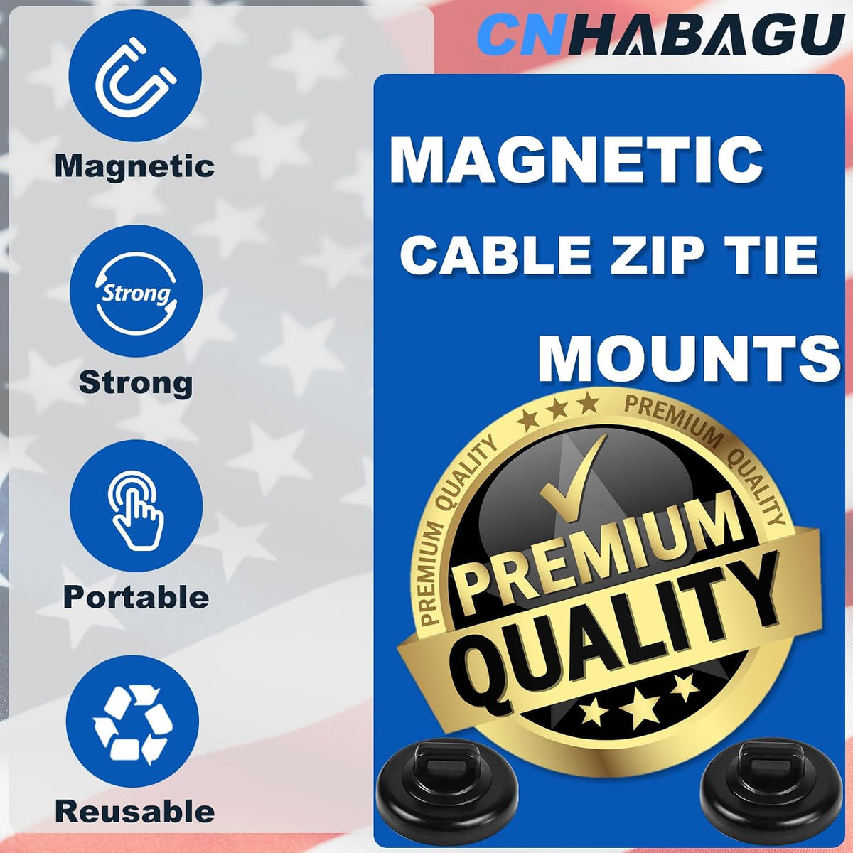 Magnet Zip Tie Mount Magnetic Zip Ties Mount Base Holder Multipurpose Wire Ca...