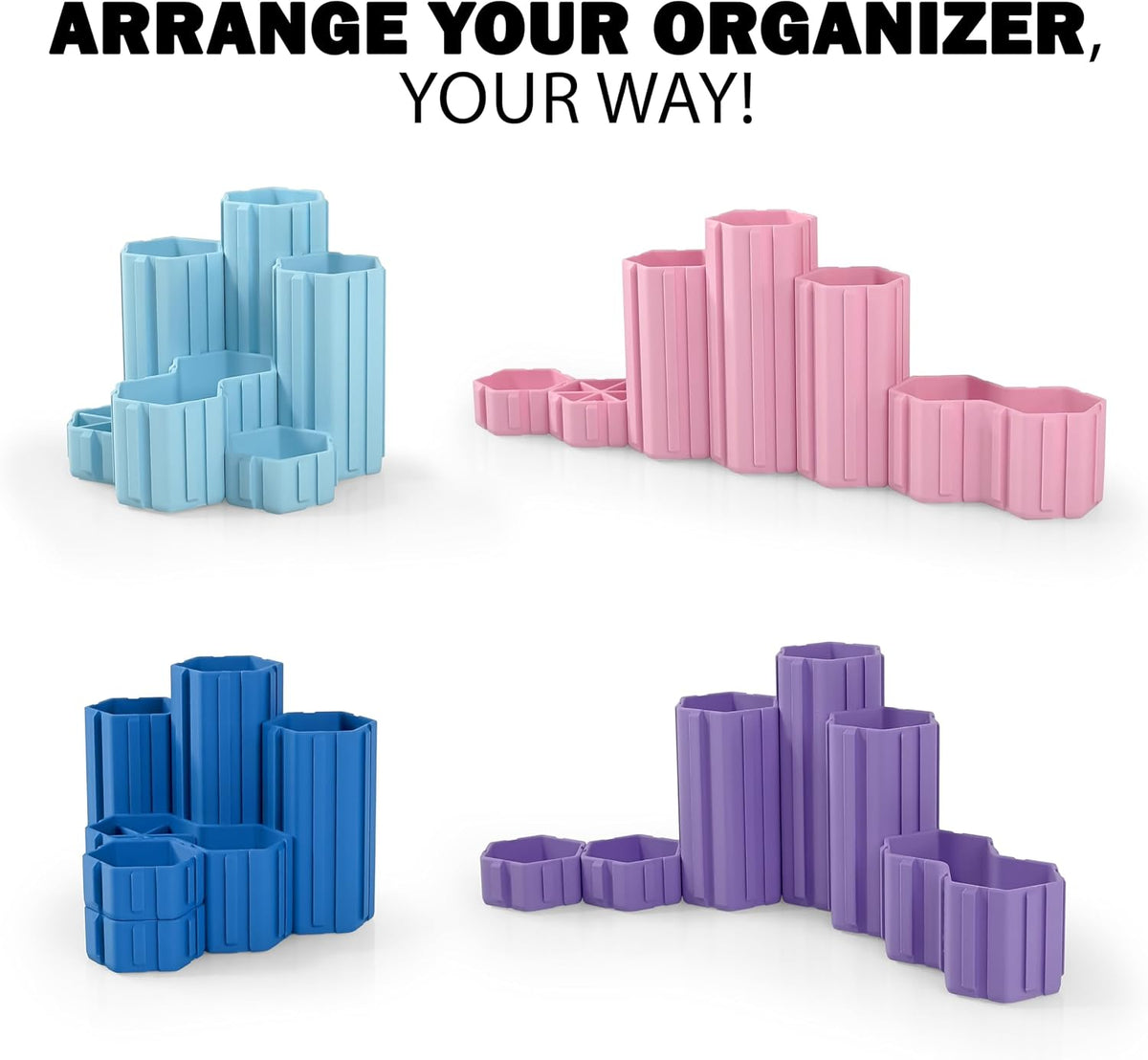 Glassboard Studio Hexaflex Organizer Set - Pen and Pencil Holder for Desk, Ve...
