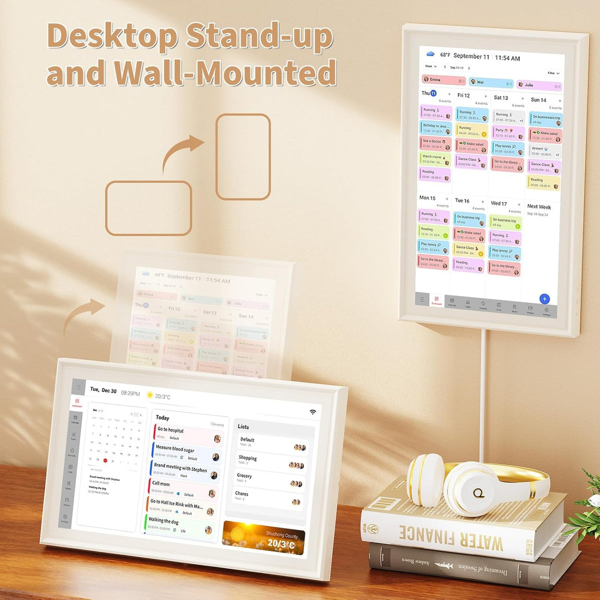 Digital Calendar, Electronic Calendar with 15.6-inch Touch Screen,32GB Smart ...