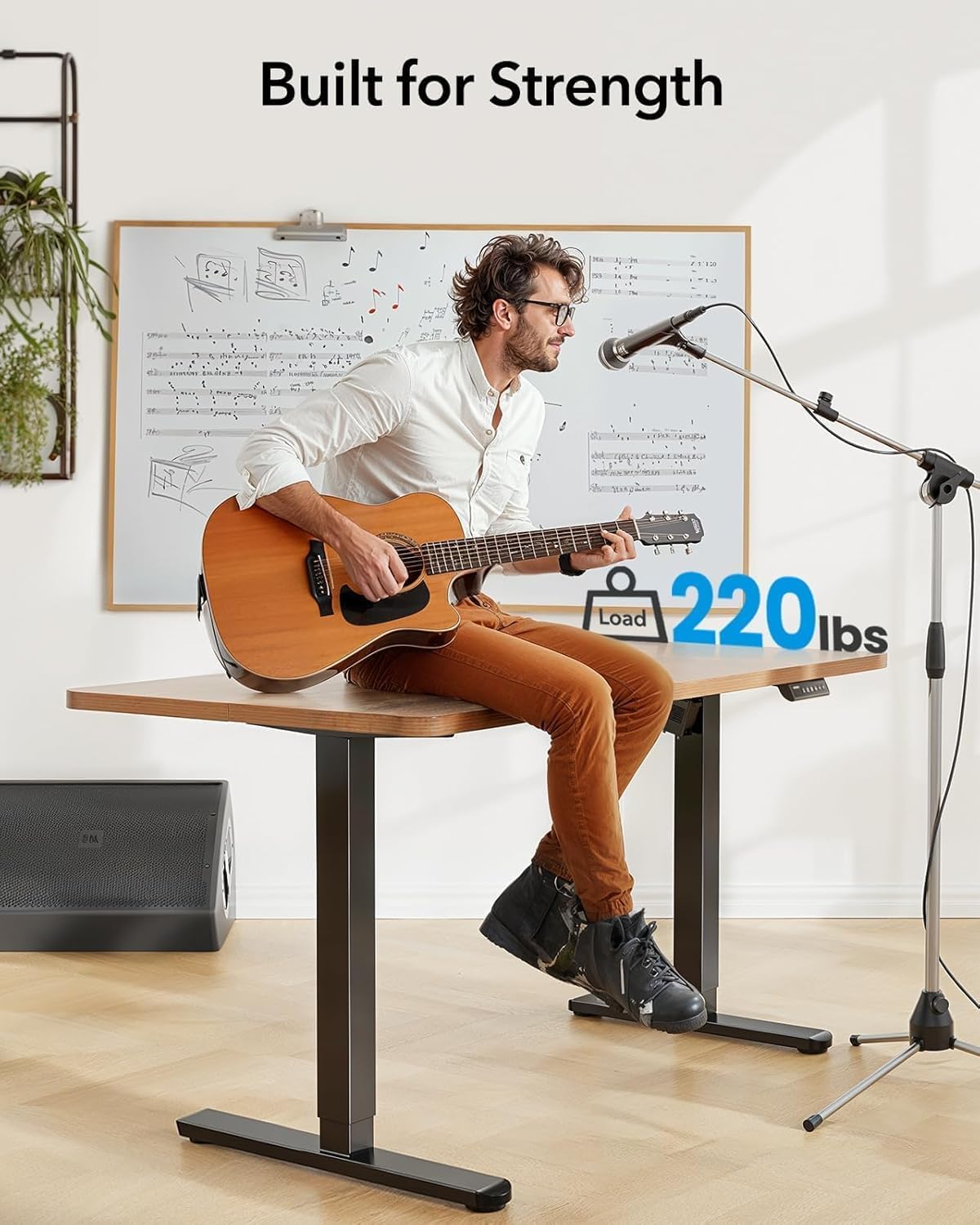HUANUO Standing Desk Frame with Brushless Motor for Max 75 x 35 inch Tops