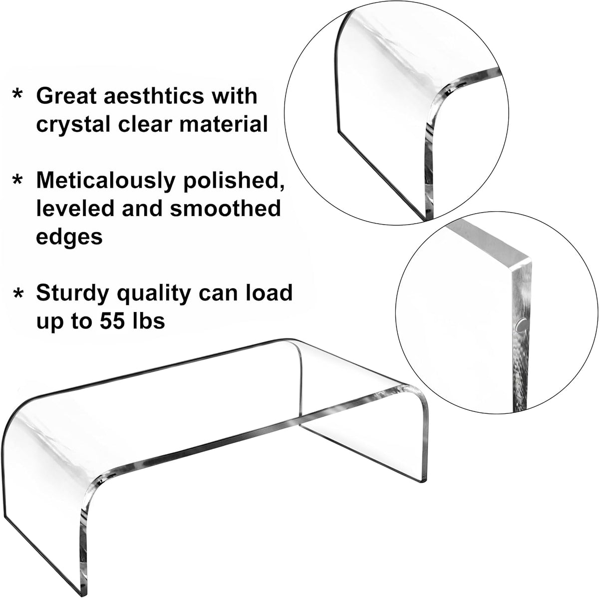 AMT 2 Pack Acrylic Laptop Monitor Stand & Computer Riser with Cat Keyboar...
