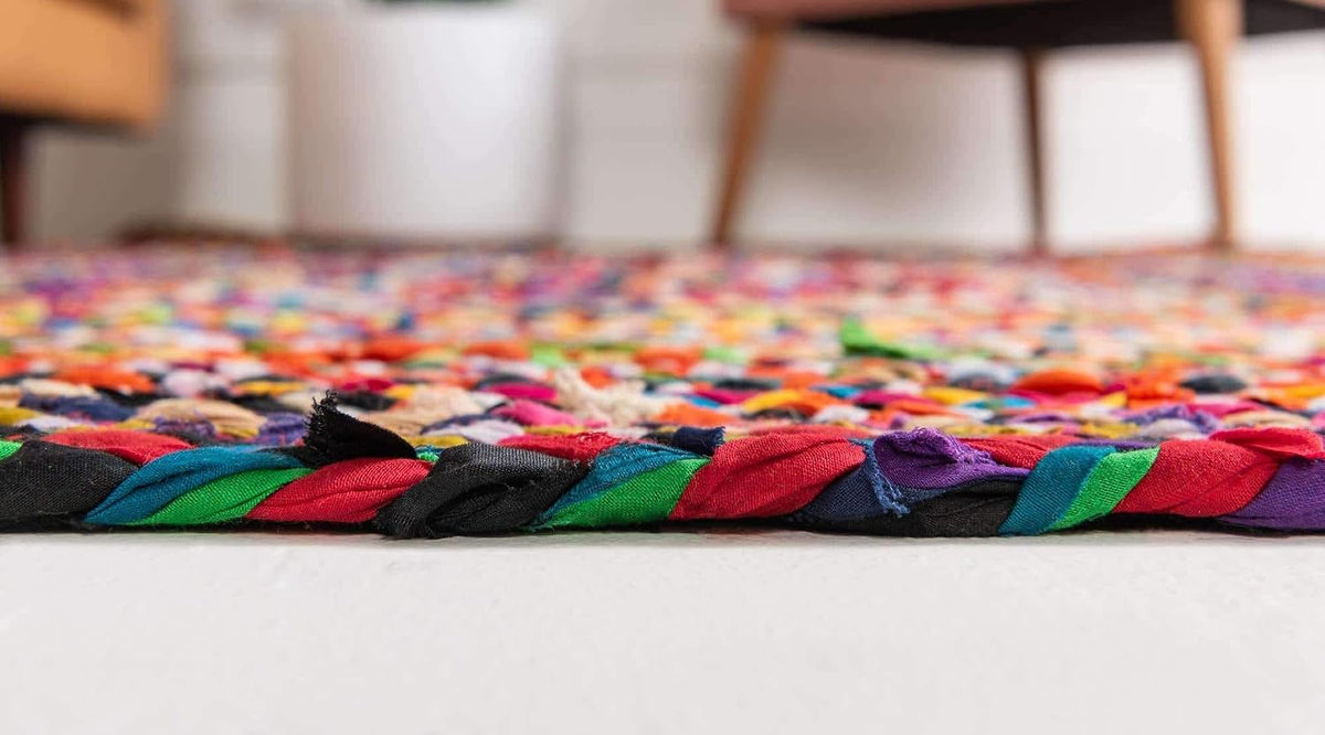 Unique Loom Braided Chindi Collection Area Rug - Layer (8' x 11' Rect...