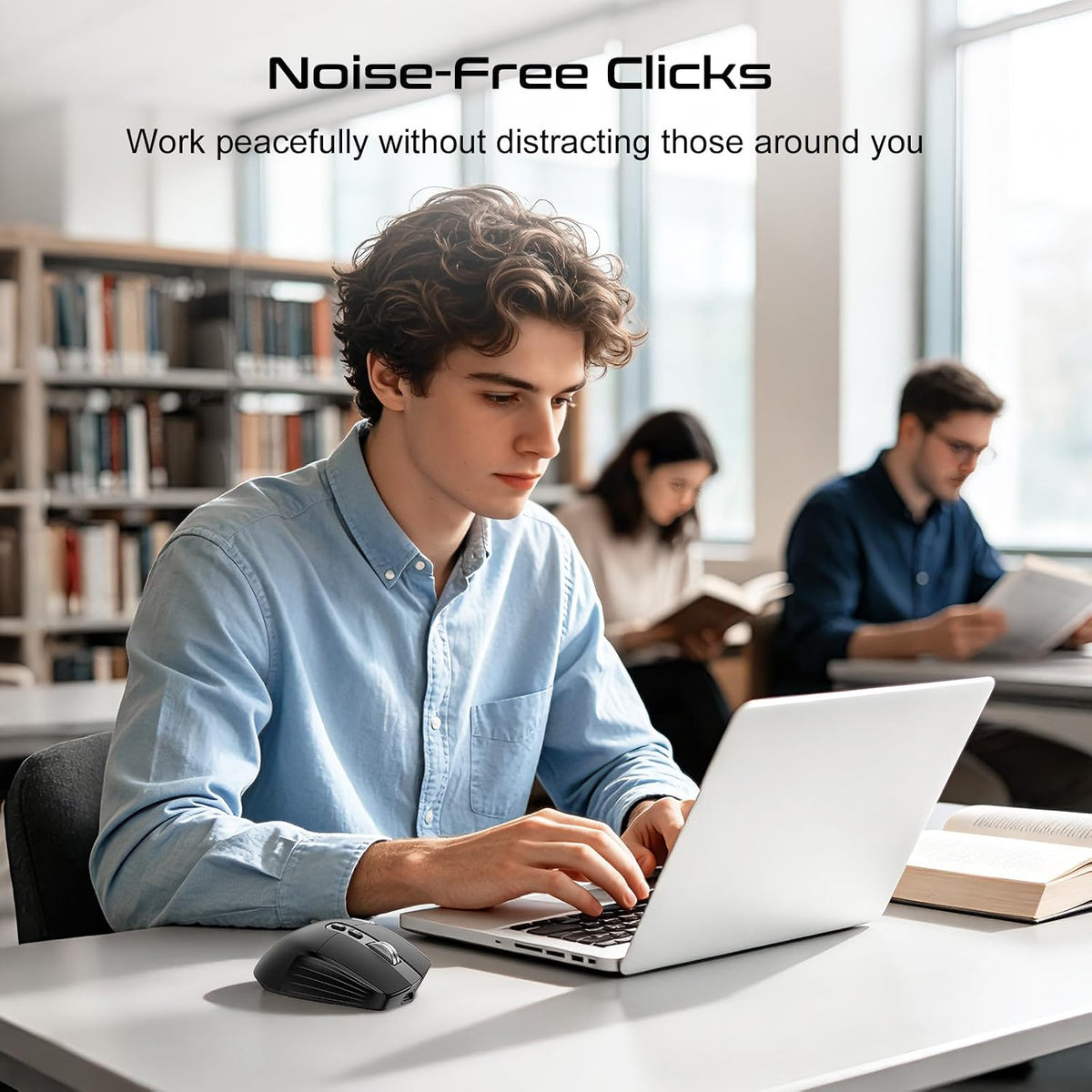 SIBEITU Wireless Bluetooth Mouse, 2.4 Ghz Ergonomic Mouse with OLED Display