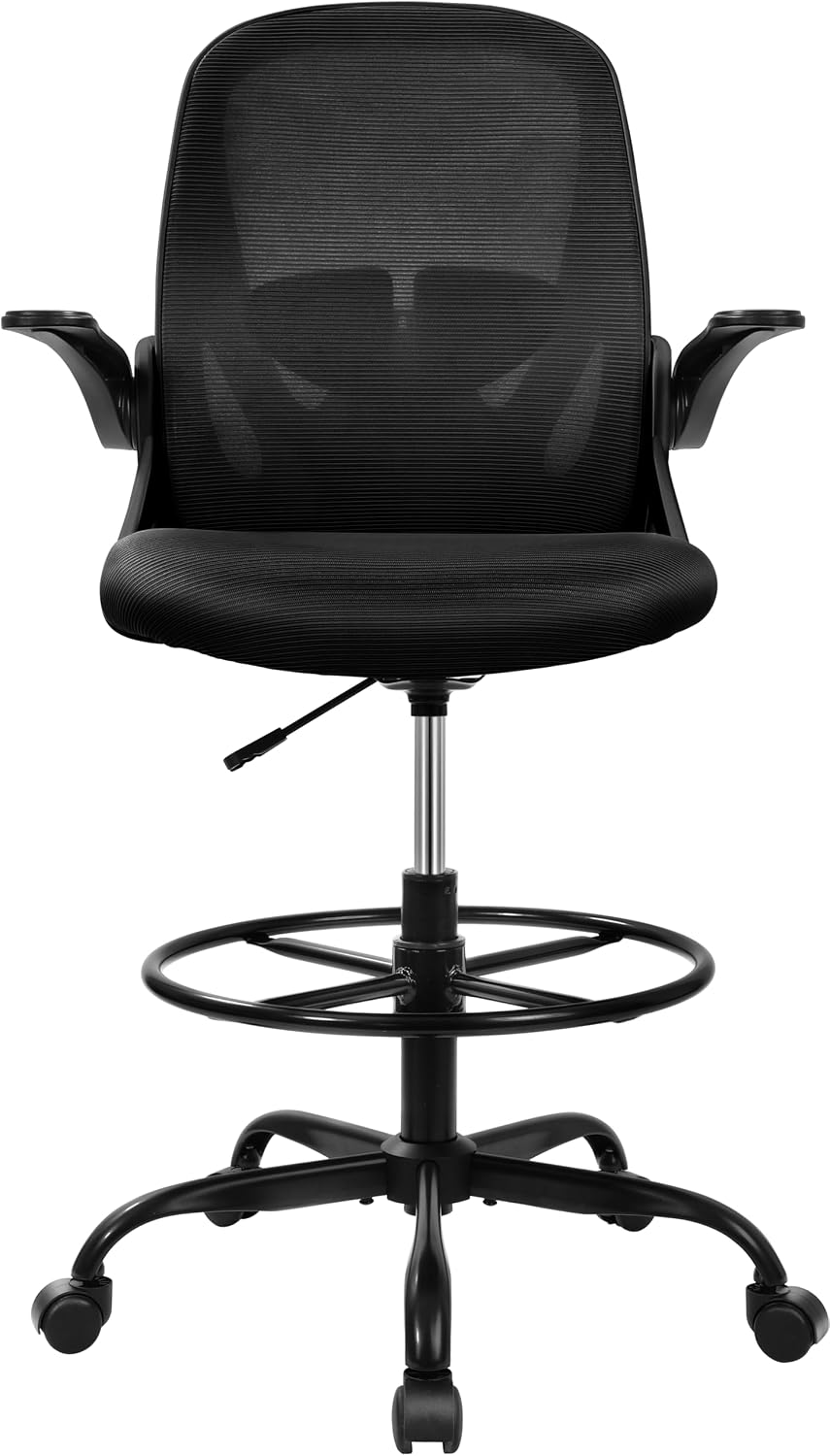 Primy Drafting Chair Tall Office Chair with Flip-up Armrests Executive Ergono...