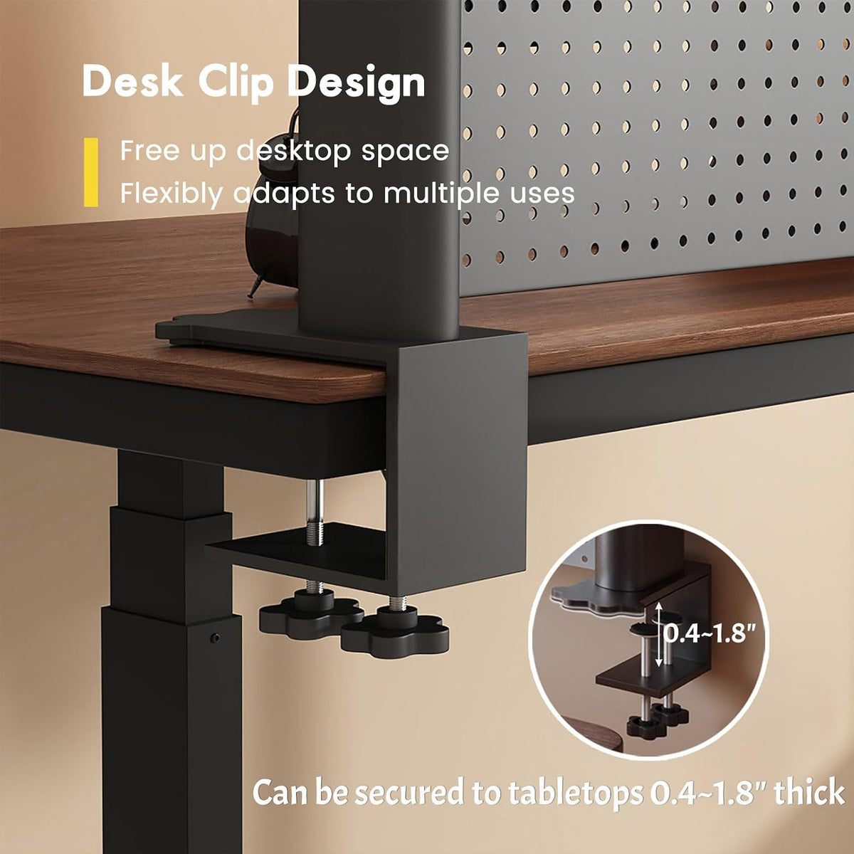 Clamp On Desk Shelf Organizer with Pegboard Desk Hutch Dorm with Storage Book...