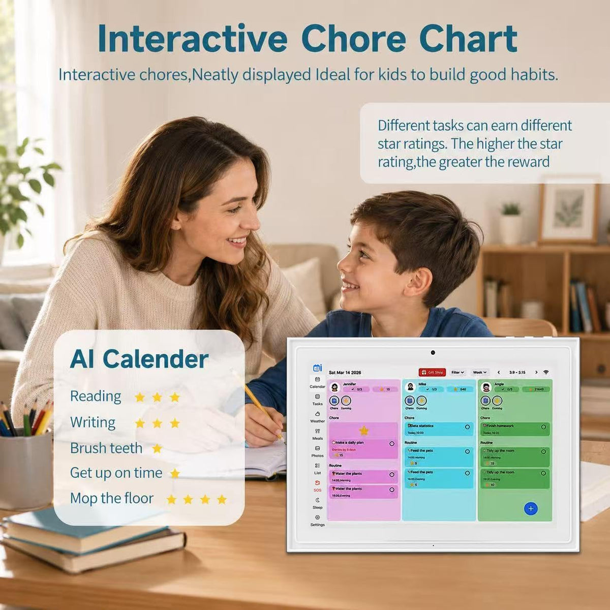 Digital Calendar, 10.1-inch Smart Wall Planner Electronic Calendar & Chor...