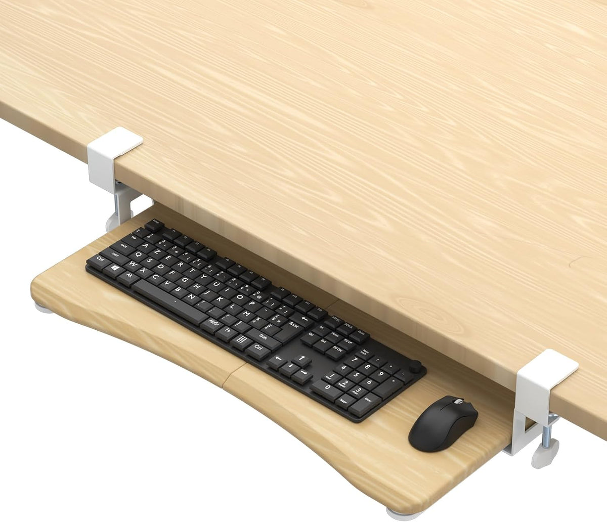 suptek Keyboard Tray Under Desk Pull Out with C Clamp Mount, Computer Keyboar...