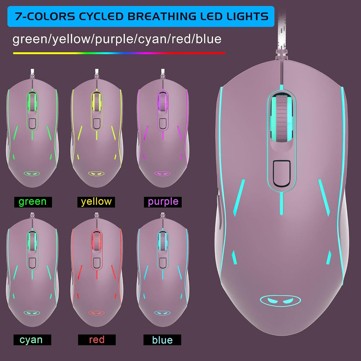 Gaming Keyboard and Mouse Combo, K1 RGB LED Backlit Keyboard with 104 Key Com...