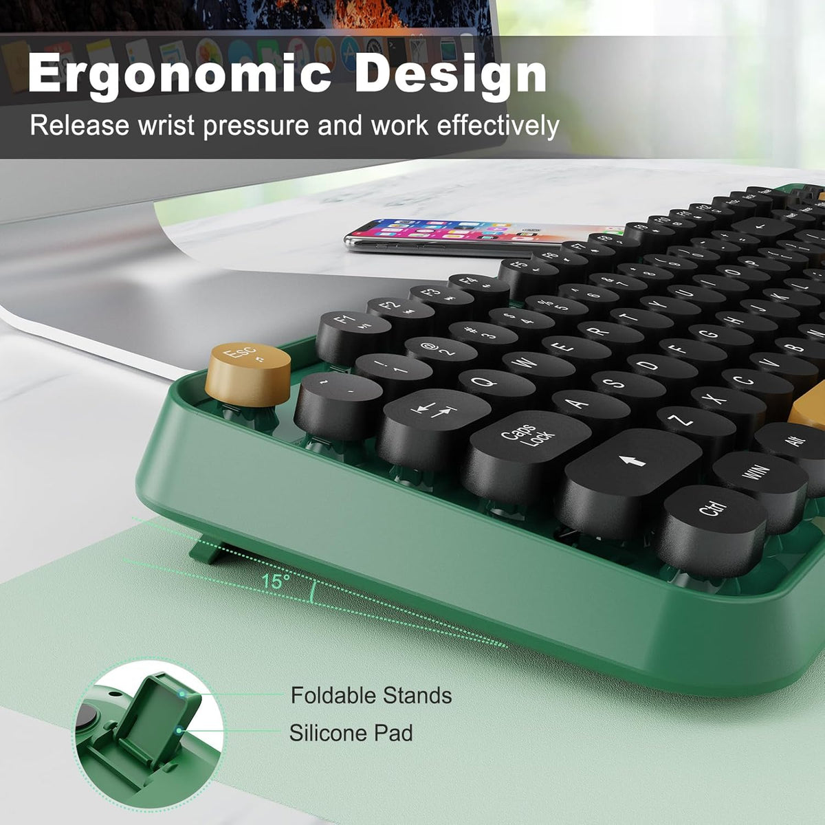 FD Wireless Keyboard and Mouse | Cute Colorful Keyboard and Mouse with 2.4GHz...