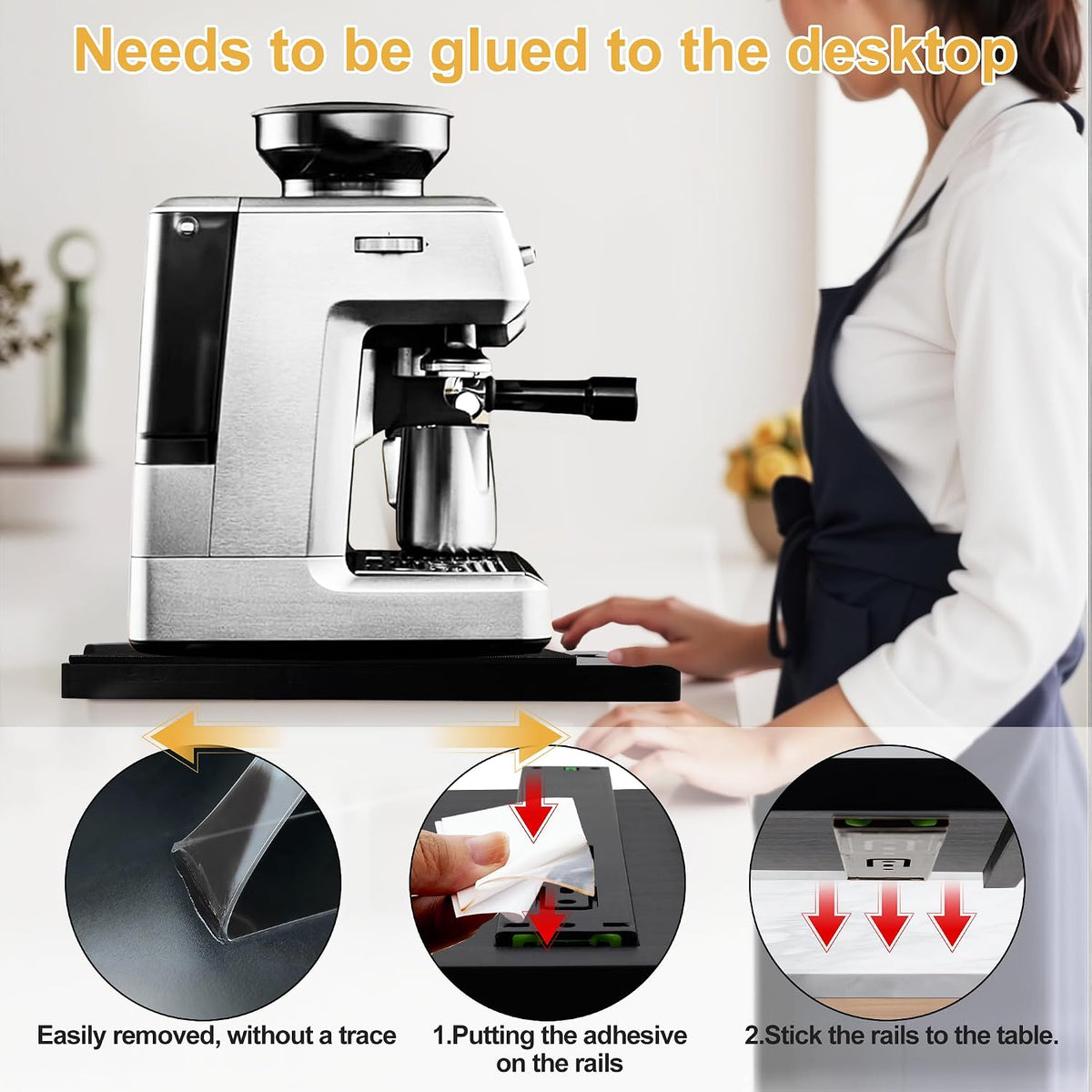 MinBoo Bamboo Appliance Slider,Sliding Tray for Coffee Maker, Kitchen Counter...