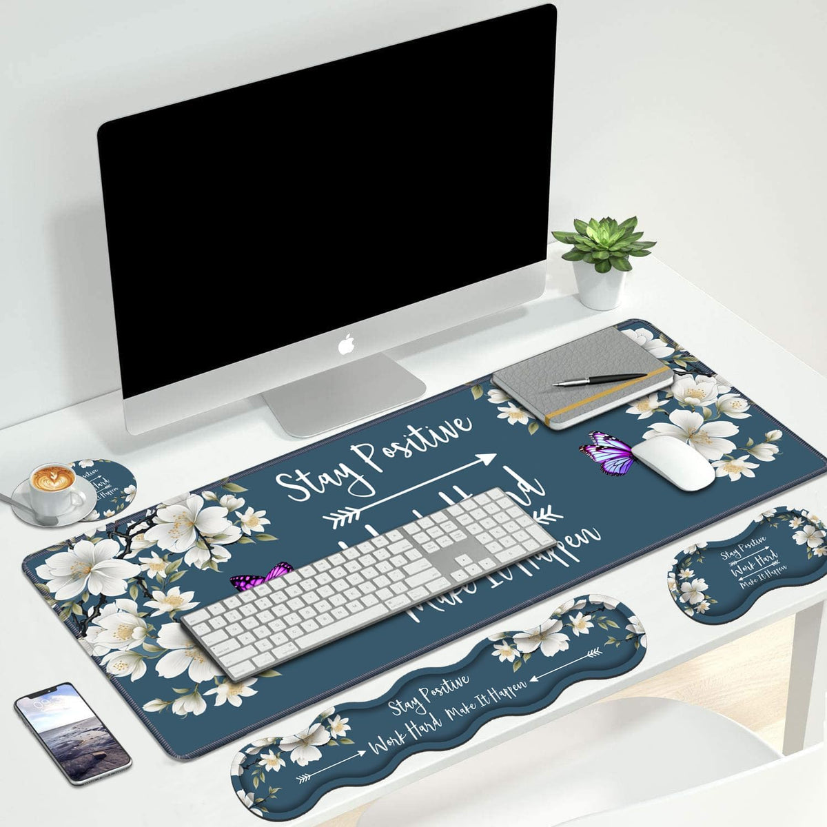 4 in 1 Ergonomic Keyboard Wrist Rest & Mouse Pad Wrist Rest Set,Stay Posi...