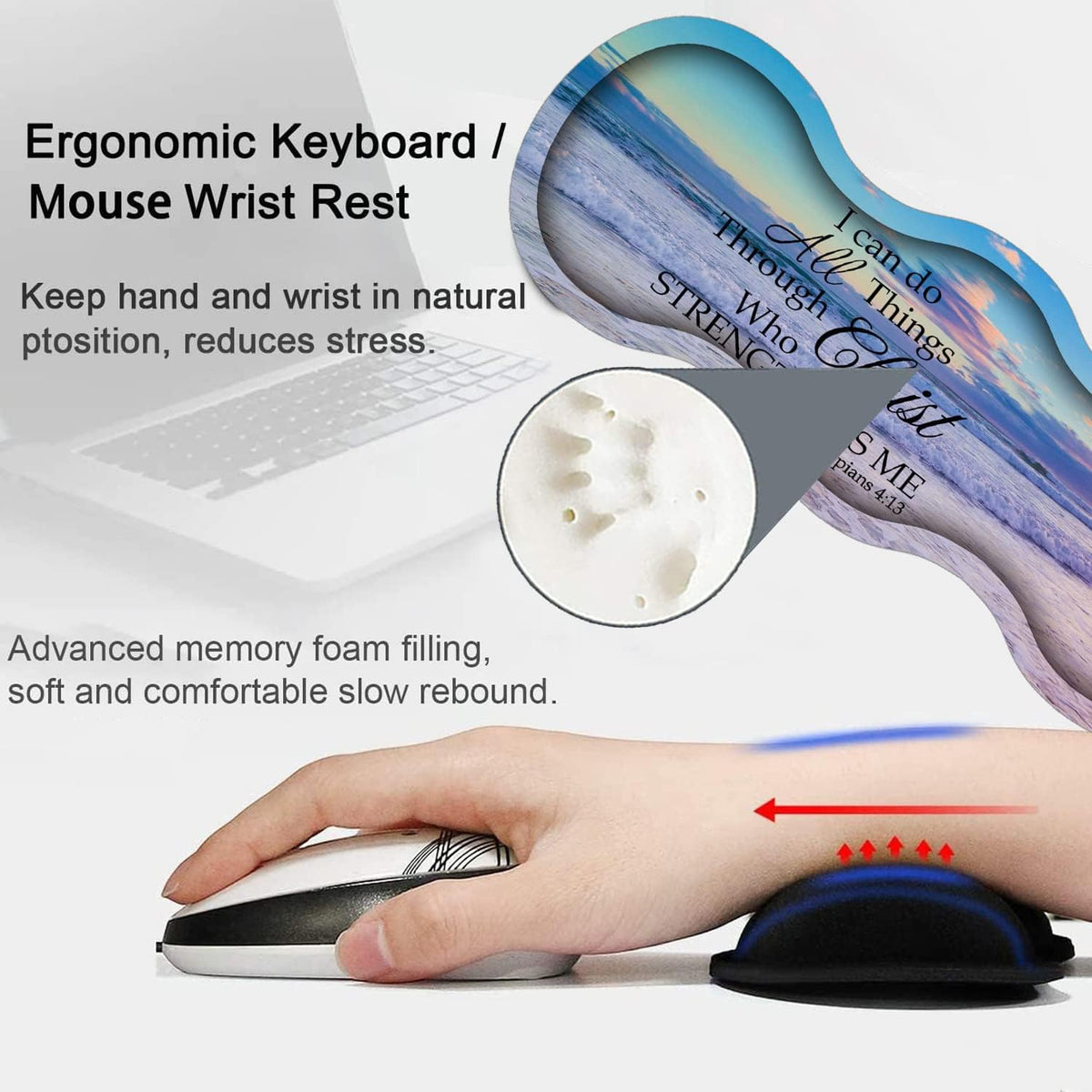 Large Gaming Mouse Pad, Keyboard Wrist Rest pad + Mouse Wrist pad + Coaster S...