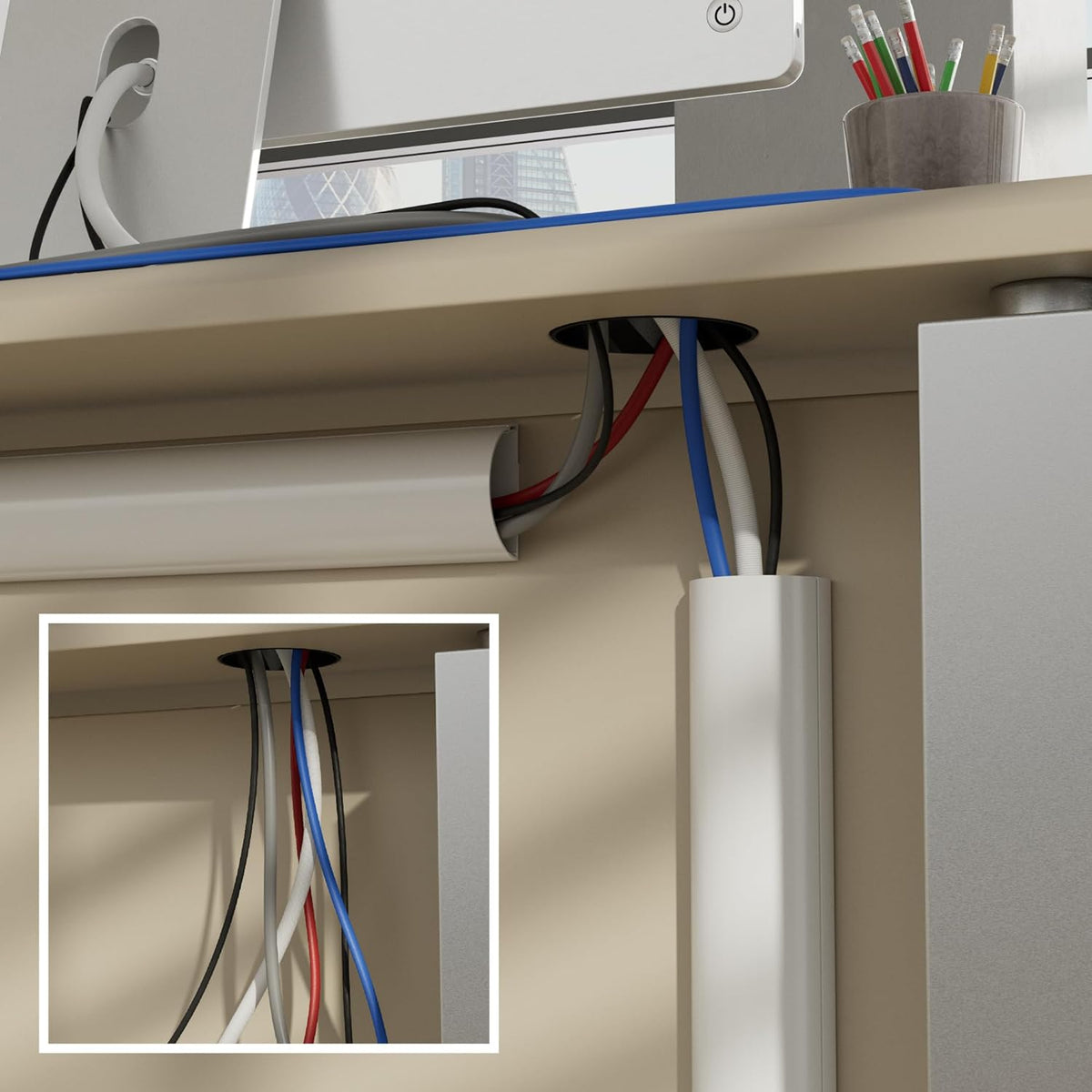 D-Line Half Round Cord Hider, Patented Cable Cover, Hide TV Wall Mount Wires,...