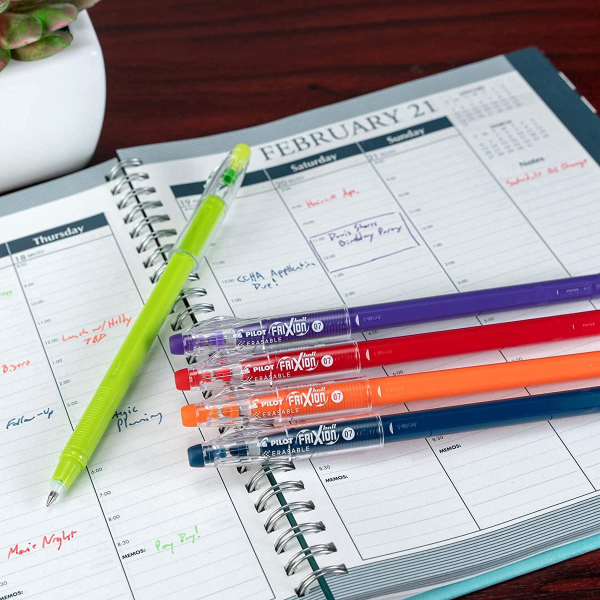 PILOT FriXion ColorSticks Erasable Gel Ink Pens, 0.7mm, Black, Tub of 36