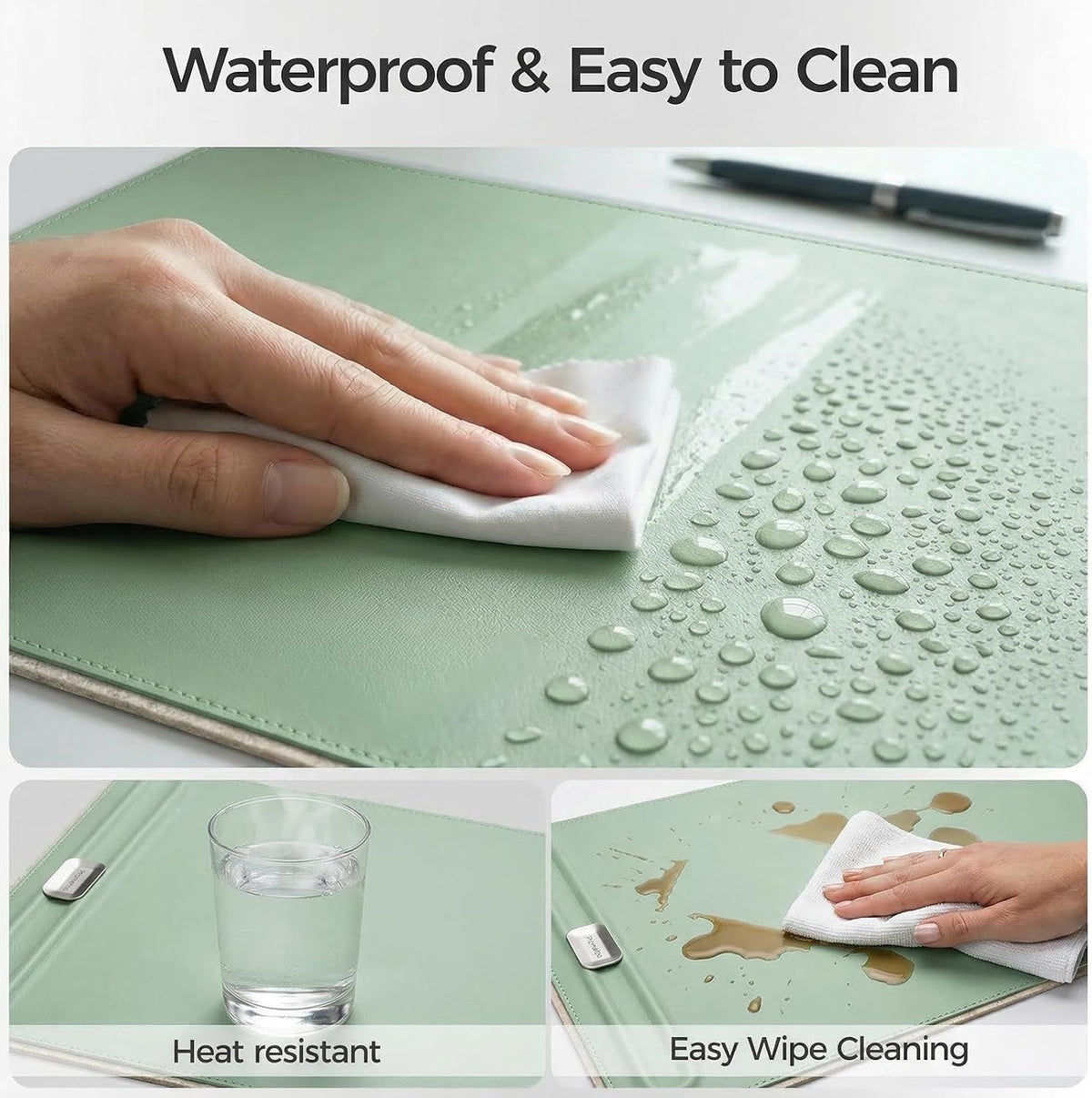 Premium Double-Sided Faux Leather Desk Pad – Non-Slip, Waterproof, with Magne...