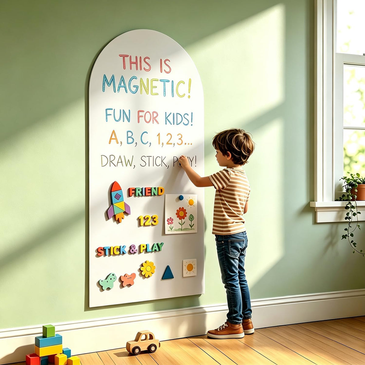 Magnetic Whiteboard Wall Arch Decal 39.3"x17.5" Adhesive Magnetic D...