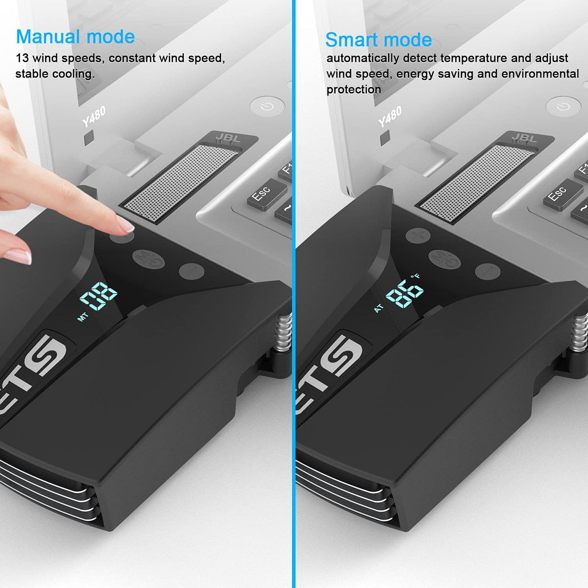 IETS GT202UB vacuum laptop fan cooler With temperature display, intelligent t...