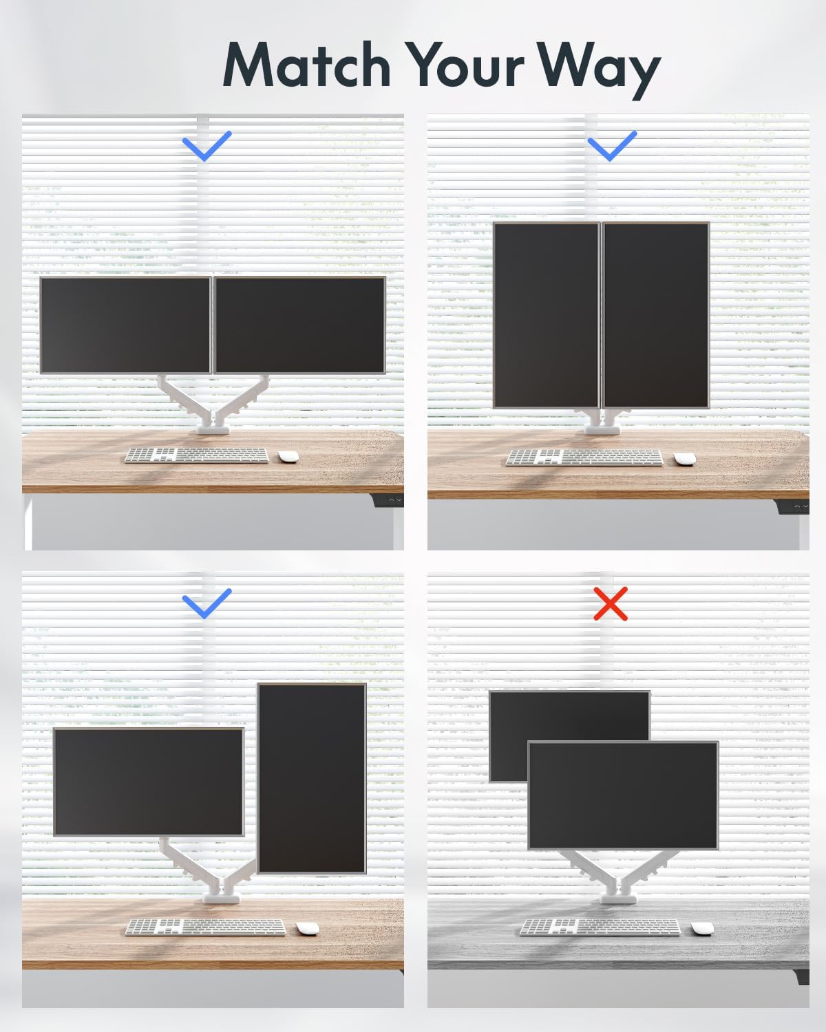 Flexispot Dual Monitor Arm, 17-32 Inch Monitor Mount up to 19.84 lbs, Fast In...