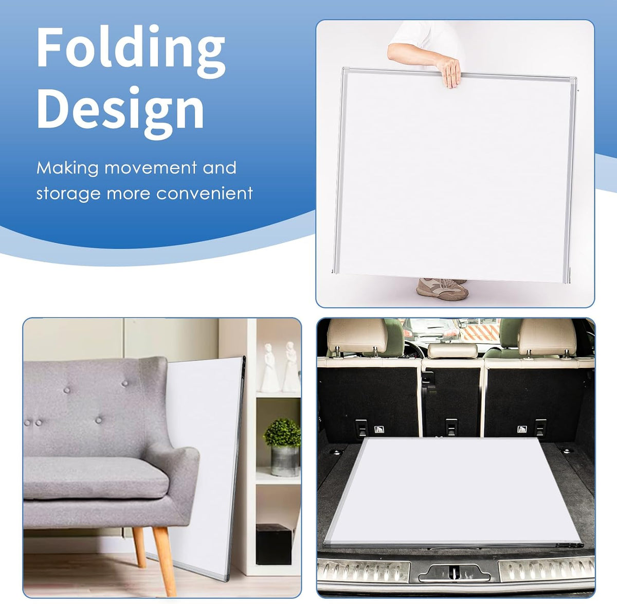 Magnetic Dry Erase White Board 48" x 36" Aluminum Frame
