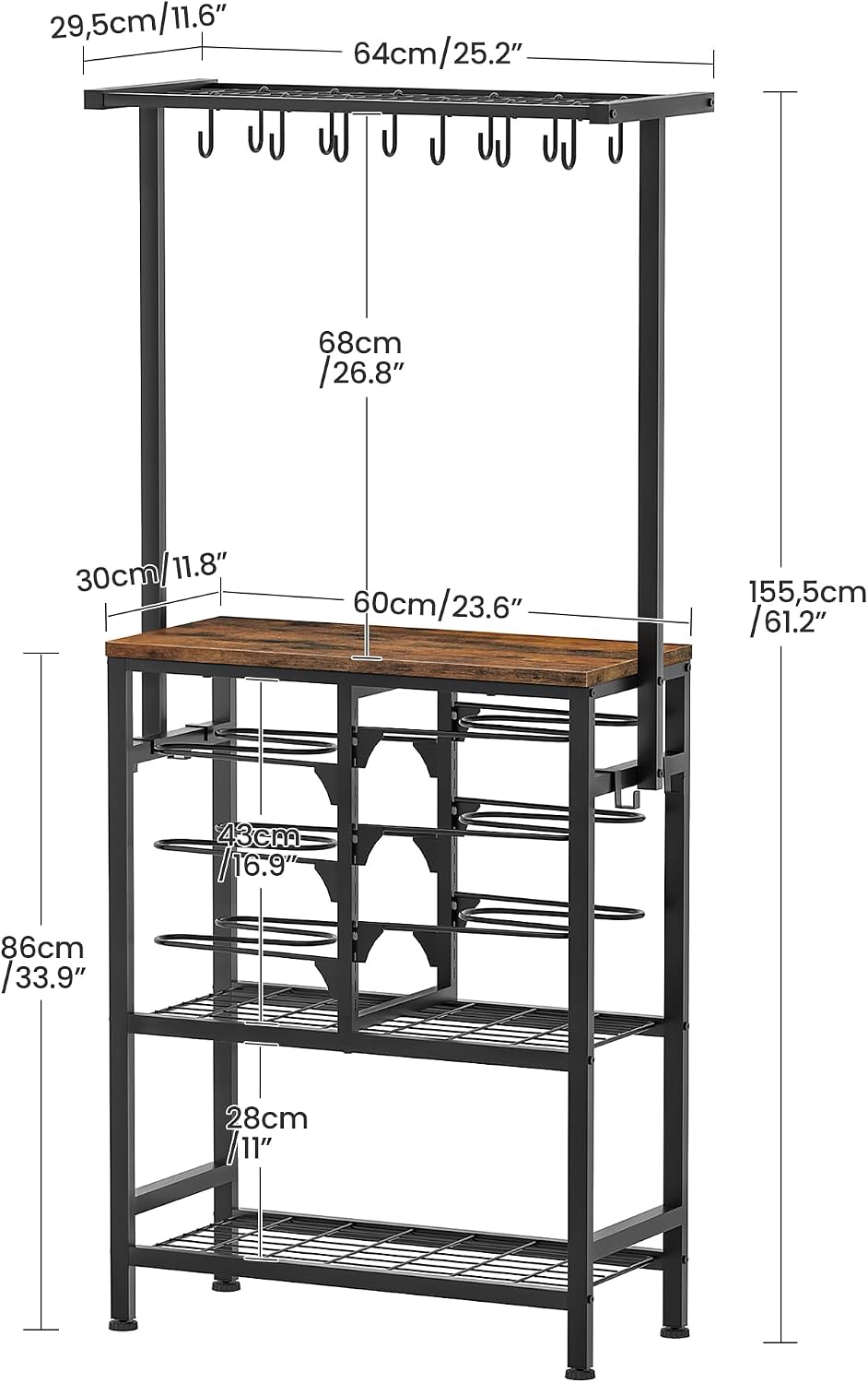 CHOEZON Pots and Pans Organizer Rack, Kitchen Bakers Rack, Multi-Tier Storage...