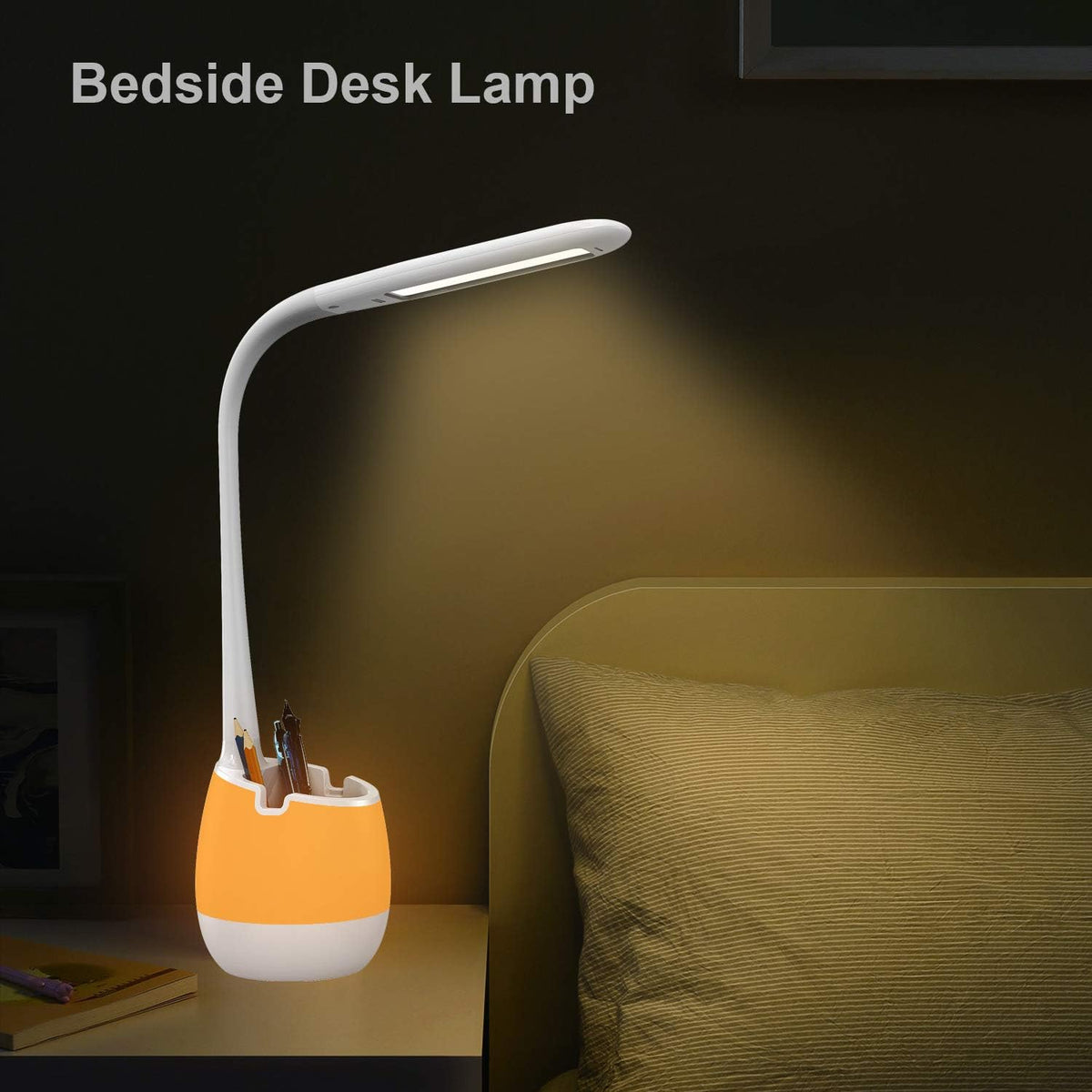 ERAY LED Desk Lamp with Pen Holder for Home Office Dorm, Touch Dimmable